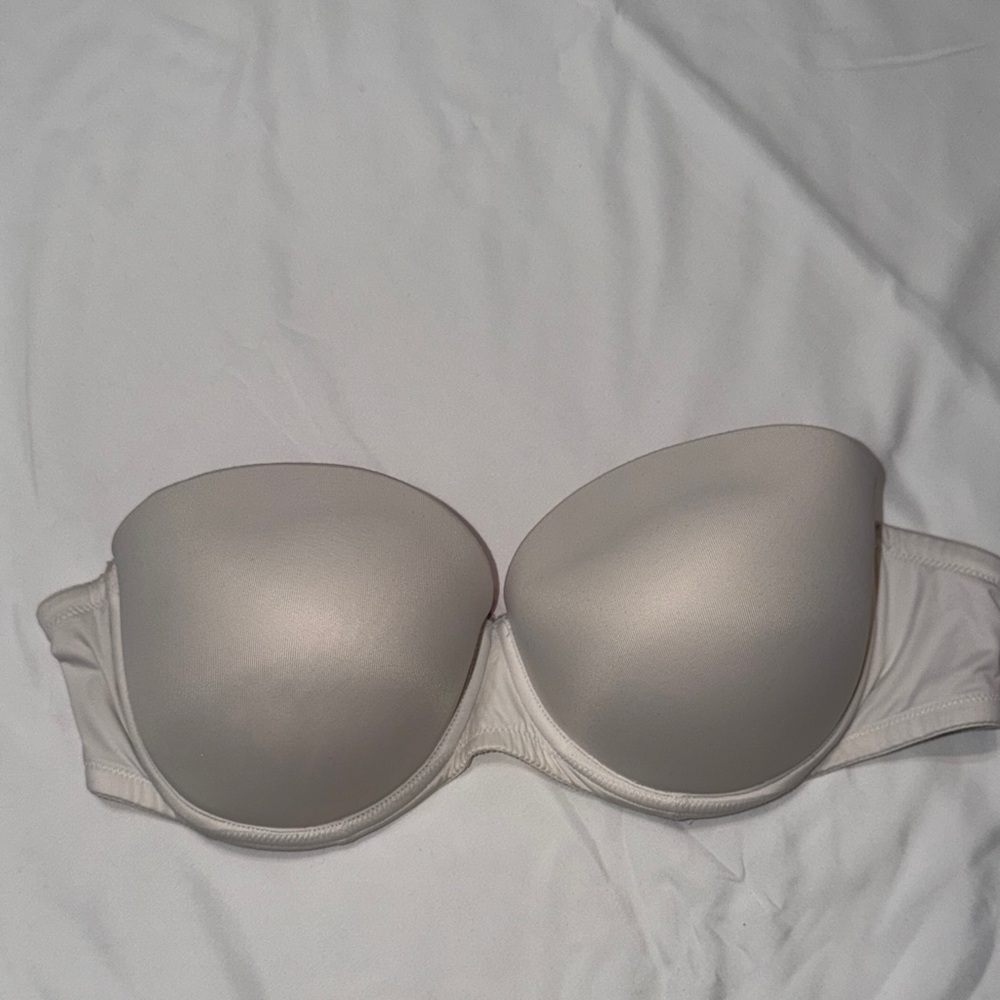 Strapless White Bra PINK Victoria’s Secret